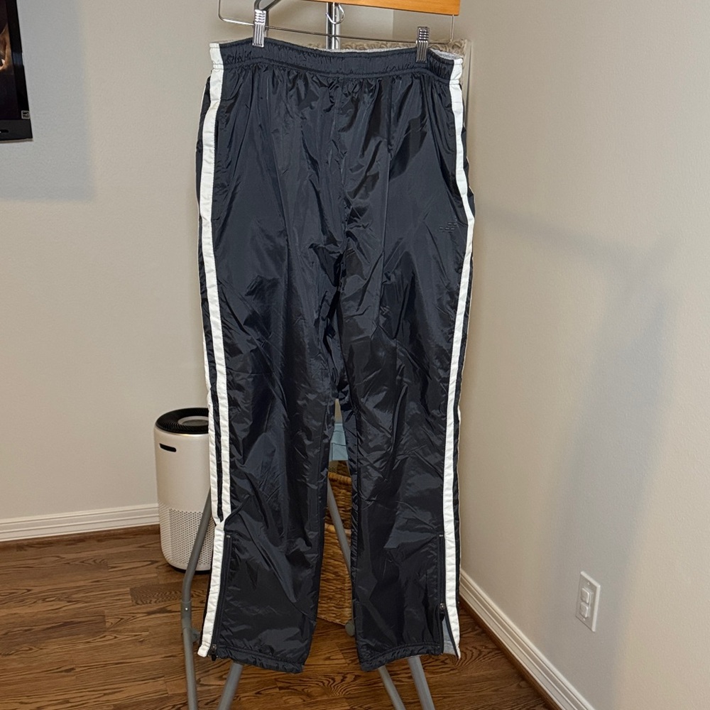 Men's Black Skii Pants with White Stripes